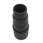 Black dust extraction hose outlet, tapered connector with ring joint