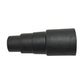 Black straight hose connector with central ridged ring