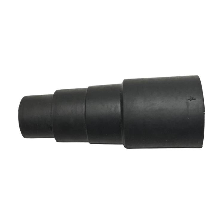 Black straight hose connector with central ridged ring