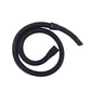 Black vacuum hose with ribbed corrugated tube and curved hand attachment