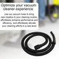 Looped black vacuum hose with connector plug and curved end adapter