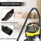 Black vacuum extension hose with universal interface and adjustable suction nozzle