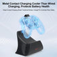 Black charging dock stand with controller and blue illuminated charge