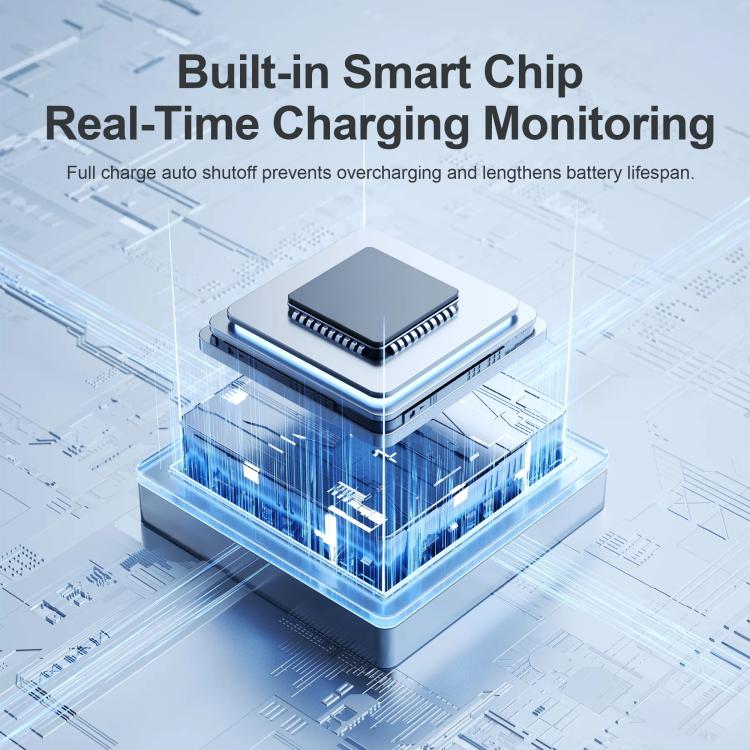 Charging dock with built-in chip module illustration
