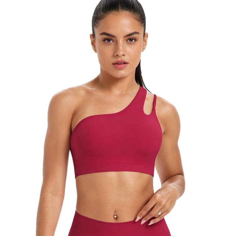 One-Shoulder Backless Sports Bra For Running Fitness And Yoga, S, M, L, XL