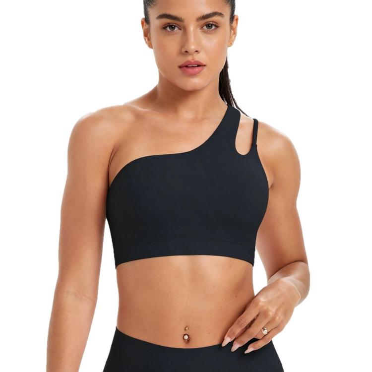 One-Shoulder Backless Sports Bra For Running Fitness And Yoga, S, M, L, XL