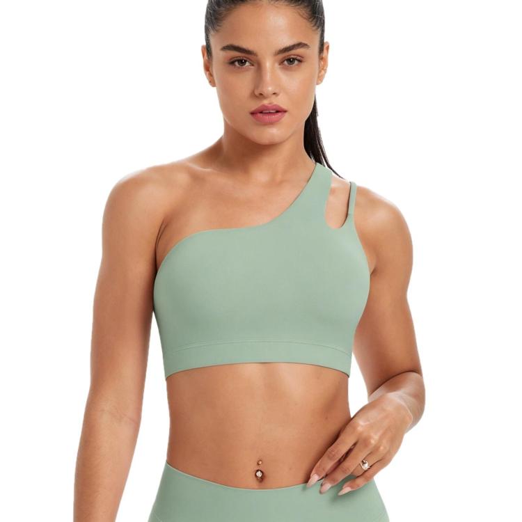 One-Shoulder Backless Sports Bra For Running Fitness And Yoga, S, M, L, XL