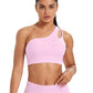 One-Shoulder Backless Sports Bra For Running Fitness And Yoga, S, M, L, XL