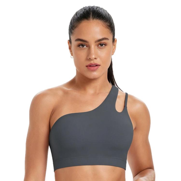 One-Shoulder Backless Sports Bra For Running Fitness And Yoga, S, M, L, XL