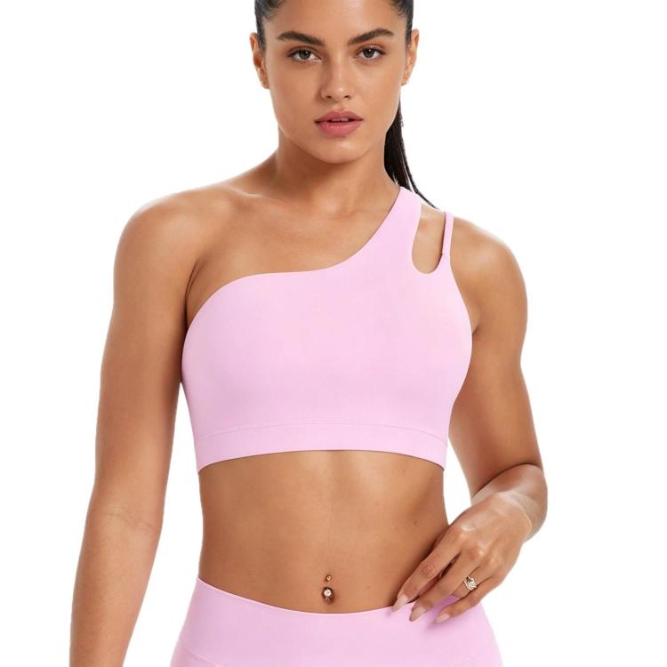 One-Shoulder Backless Sports Bra For Running Fitness And Yoga, S, M, L, XL