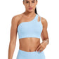 One-Shoulder Backless Sports Bra For Running Fitness And Yoga, S, M, L, XL