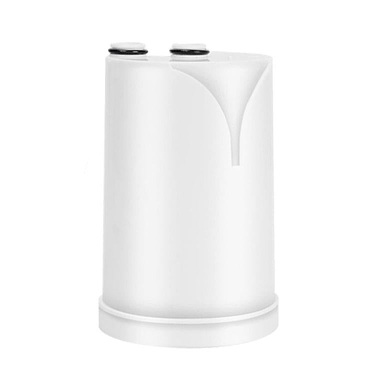 White faucet water purifier filter cartridge, cylindrical with two top openings