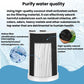 Faucet water purifier filter cartridge showing activated carbon and filter media