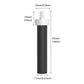 Black activated carbon filter cartridge with white connector cap, textured cylinder body