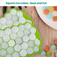 Honeycomb ice cube tray with lid, green silicone mold with white ice cubes