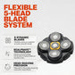 Replacement 5-head blade shaver unit with five circular foil cutters and yellow center