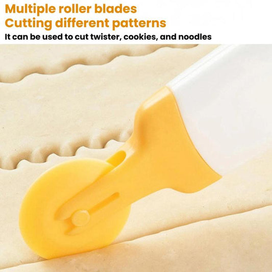 LsCook 4 In 1 Decorative Roller Cutter Set Baking and Cake Cutter