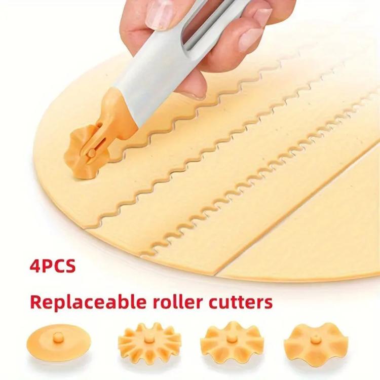 LsCook 4 In 1 Decorative Roller Cutter Set Baking and Cake Cutter