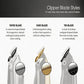 Clipper blade styles guide showing taper, fade, and tri-blade diagrams