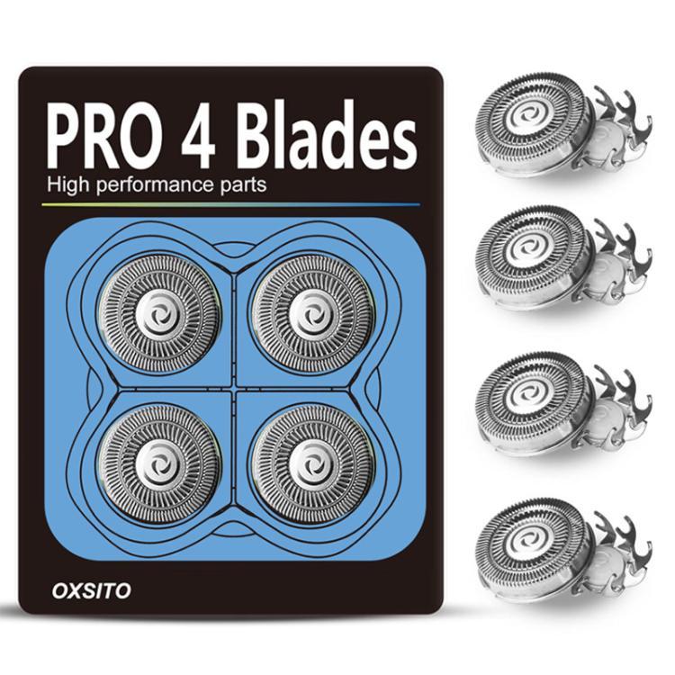 Replacement rotary shaver blades set with 4 floating heads, 4-pack.