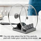 Gray countertop utensil drainer rack with open slots for spatulas and tools