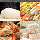 Dough cutter used for cutting dough, pizza, noodles, and pastry sheets—food collage