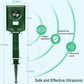 Green square repeller with PIR sensor window and ultrasonic speaker details