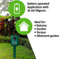 Green square repellent with motion sensor and indicator on a long stake