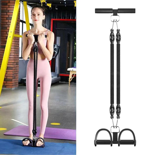Multifunctional Sit-Up Assist Foot Pedal Resistance Band, Shoulder Opening & Back Shaping Shoulder Trainer, Black 2 Tubes, Black 3 Tubes, Black 4 Tubes, Purple 2 Tubes, Purple 3 Tubes, Purple 4 Tubes