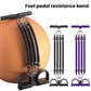 Foot pedal resistance band set with handlebar, ankle straps, and metal hooks (black/purple)