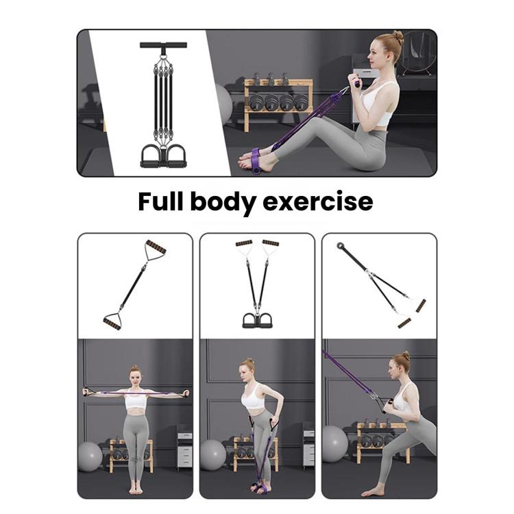 Foot pedal resistance band with handlebar, ankle straps, and metal hooks for exercise