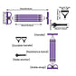 Purple foot pedal resistance band with handlebar, 4 cord bands, and ankle straps