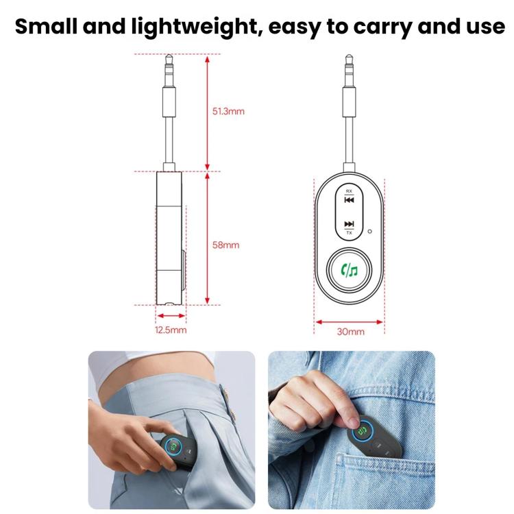 2 In 1 Remote Transmission Car Bluetooth Audio Adapter