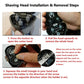 PUKEDA shaver head installation steps diagram with cutter head removal and alignment