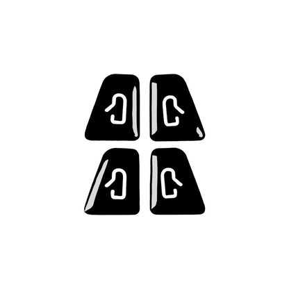 4-piece door switch sticker set, black with white icon arrows for Tesla