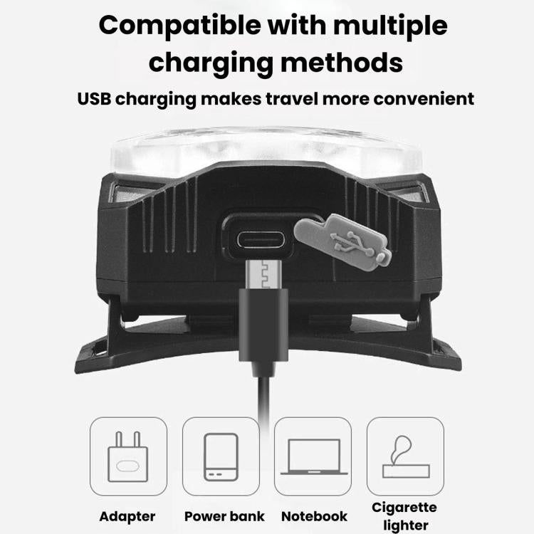 Rechargeable smart motion-sensor headlamp with USB charging port and cable