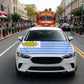 Vehicle front featuring a Uruguay flag graphic across the hood