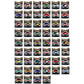 Flag-themed car cover collage showing many country designs on car fronts