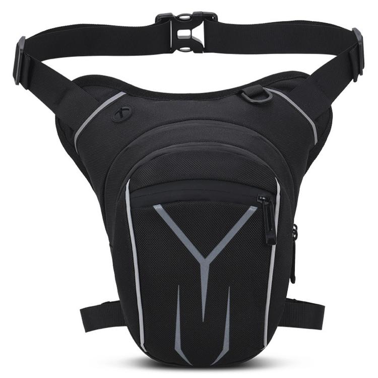 Men's waterproof crossbody waist bag, black with front zip pocket and adjustable strap.