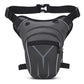Men's waterproof crossbody waist bag, gray with front zip pocket and adjustable strap.