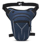 Men's waterproof crossbody waist bag, dark blue with front zip pocket and adjustable strap.