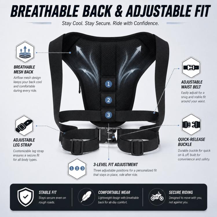 Men's waterproof crossbody bag, black back mesh panel with adjustable shoulder straps.
