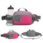 Rose pink waterproof waist pack with front bottle holder and zippered main compartment