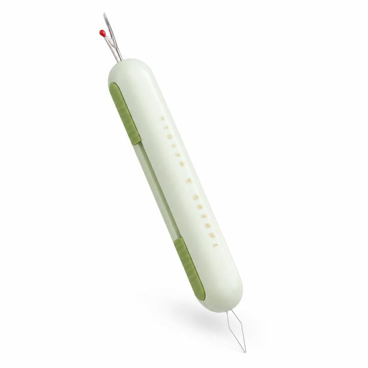 2-in-1 Seam Ripper and Needle Threader, Retractable Stitch Remover Tool for Hand Sewing, Double-Headed Threader & Seam Cutter