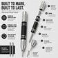 Spring-loaded automatic center punch tool with knurled steel grip and replaceable tip