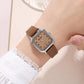 SKMEI 2579 Square Ladies Quartz Watch Leather Strap Watch