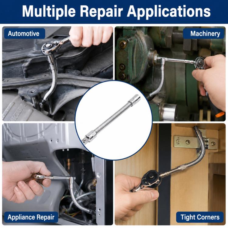 1/4-inch flexible extension bar shown during vehicle, machine, and appliance repairs