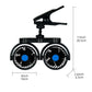 Black dual-head clip-on car fan with 4-inch size and 11-inch overall height