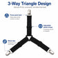 Three-way triangle elastic sheet straps with metal clips, adjustable length