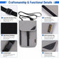 Gray RFID card holder pouch with adjustable strap, buckle detail, and front flap stitching